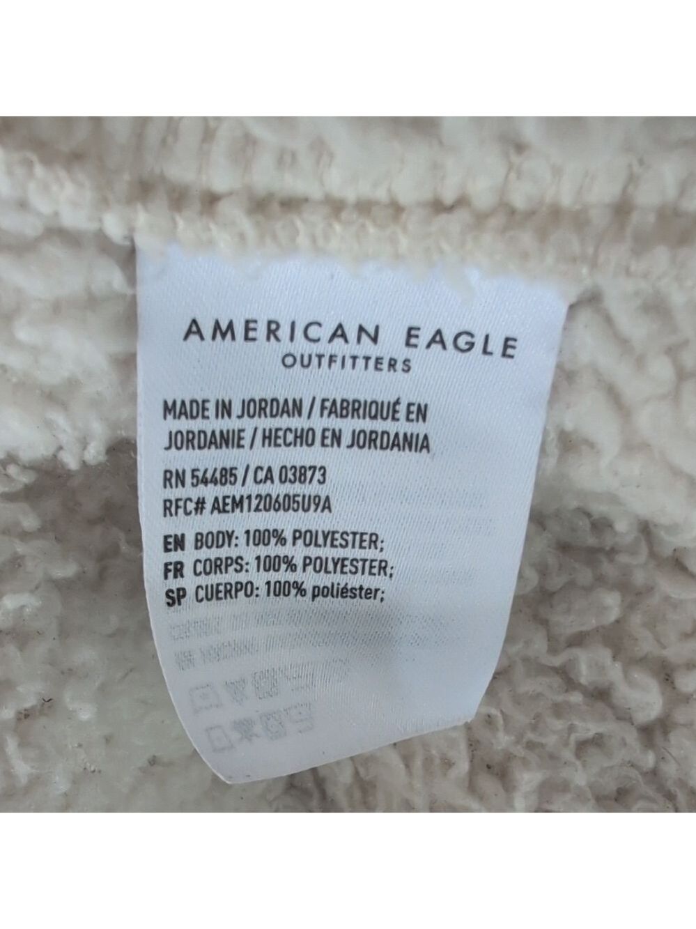 American Eagle Plush Cream Sherpa Oversized Hoodie S                   D465 - Picture 7 of 7